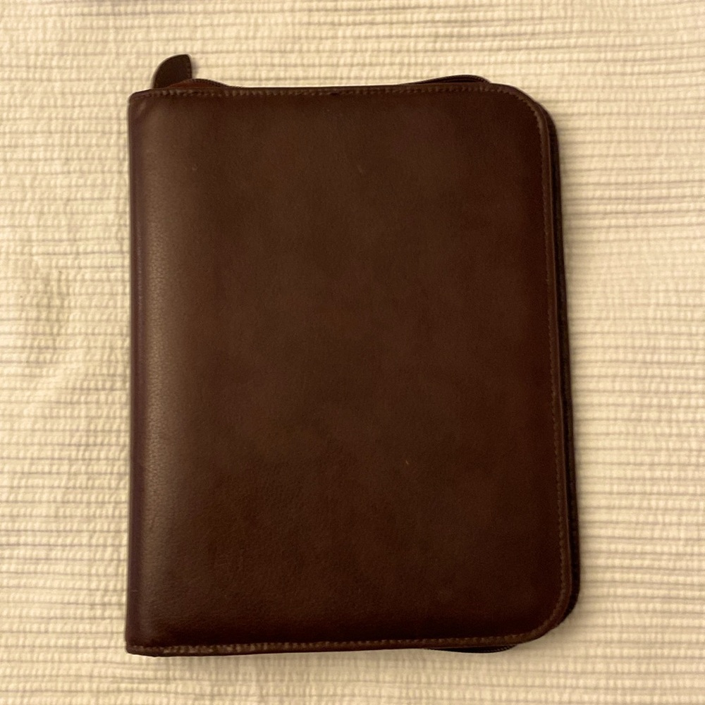 Vintage Brown Day-Timer Brand Leather Planner Cover